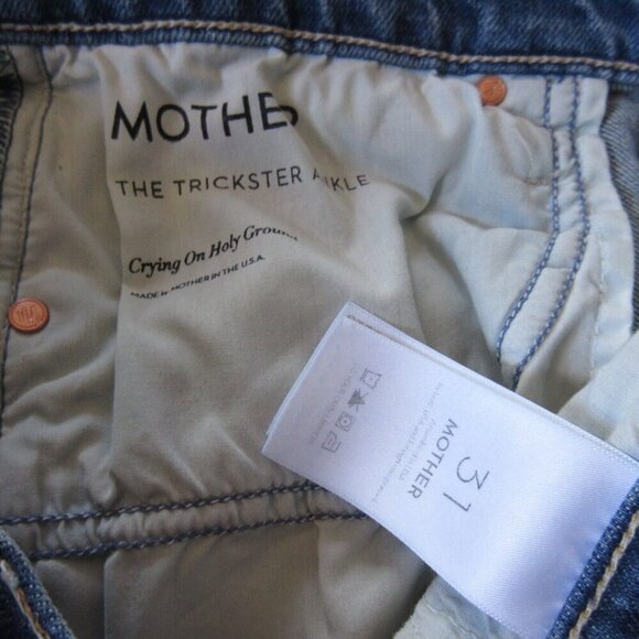 NWT Mother Superior Trickster Ankle in Cryin' On Holy Ground Straight Jeans 31 - Picture 3 of 6